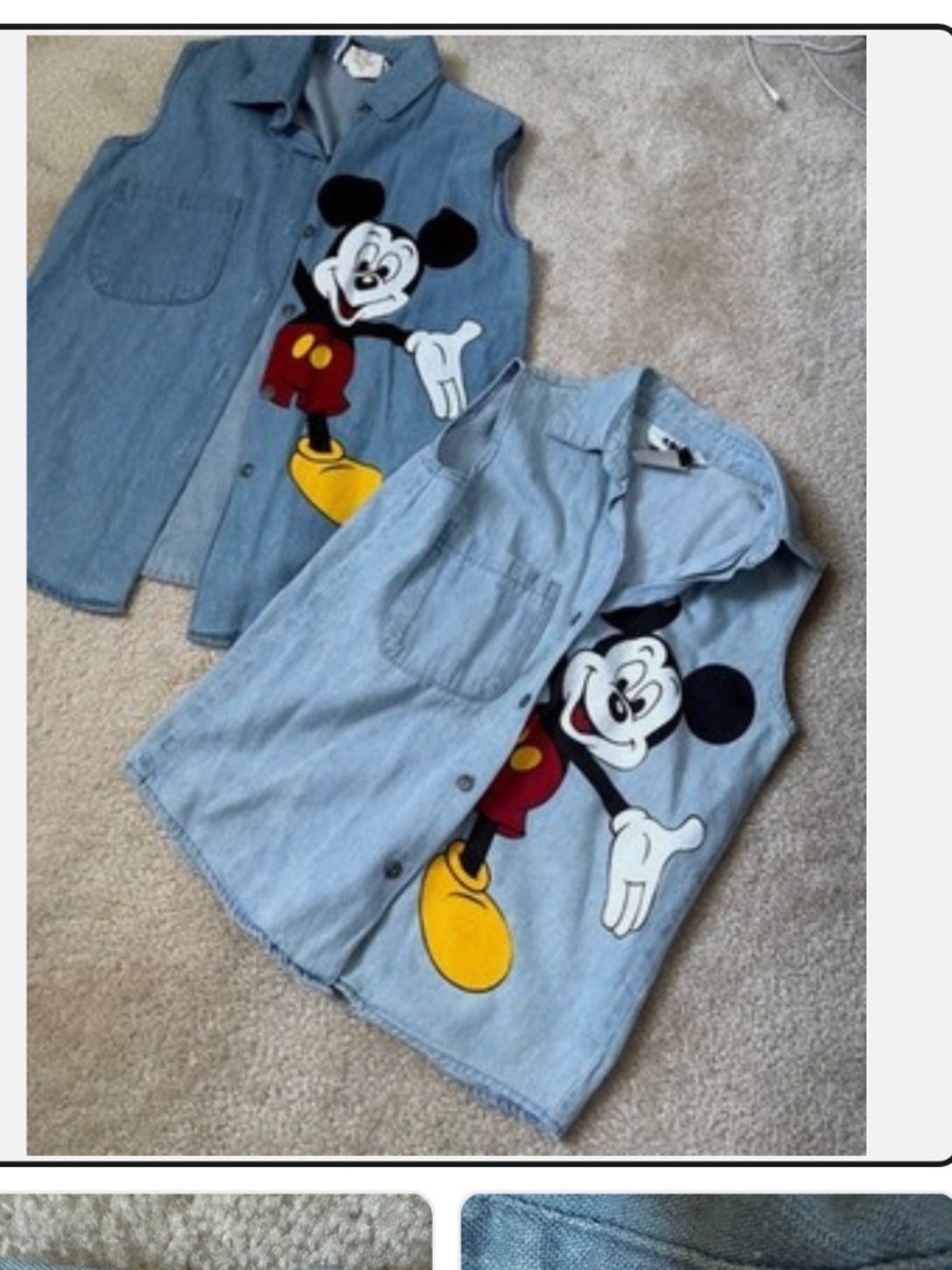 Vintage (90s) Denim Girls Size 7 & 10 Disney Mickey Mouse Tank